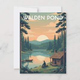 Walden Pond Massachusetts Travel Postkarte