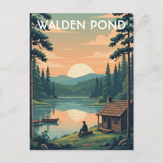 Walden Pond Massachusetts Travel Postkarte (Vorderseite)