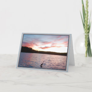 Walden Teich: Reiher mit Zitat Karte