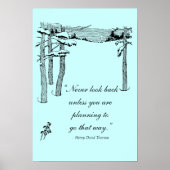 Walden Zitat: "Schau nie zurück!" Poster (Vorne)