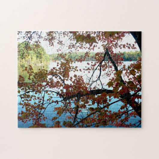 Waldenteich durch Herbstleaale Puzzle (Horizontal)