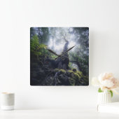 Wälder | Anaga Rural Park Kanarische Inseln Quadratische Wanduhr (Zuhause)