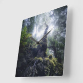 Wälder | Anaga Rural Park Kanarische Inseln Quadratische Wanduhr (Winkel)