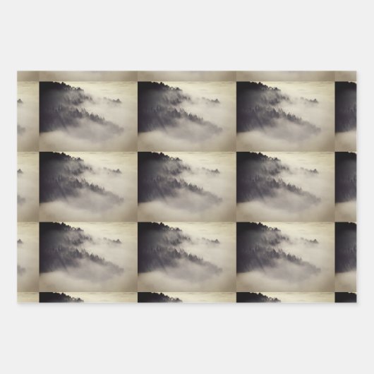 Wälder, Äxte, Berge, schwarz und steinförmig Geschenkpapier Set (Vorderseite)