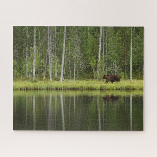 Wälder | Bären in Taiga Forest Nord Finnland Puzzle (Horizontal)