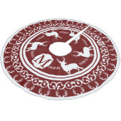 Wälder Berry und Weiße Hirsche und Hirsche Polyester Weihnachtsbaumdecke (Schrägansicht)