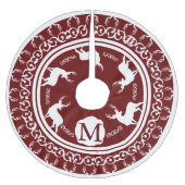 Wälder Berry und Weiße Hirsche und Hirsche Polyester Weihnachtsbaumdecke (Vorderseite)