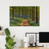 Wälder | Bluebellwald in Belgien Poster (Heimbüro)