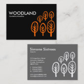 Wälder (Chubby) - Orange auf Schwarz Visitenkarte (Vorne/Hinten)