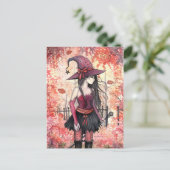 Wälder der Herbst-Hexenkarte Postkarte (Stehend Vorderseite)