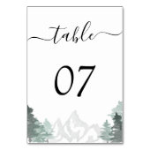 Wälder der Hochzeitsdestination Rustikale Tischnummer (Rückseite)