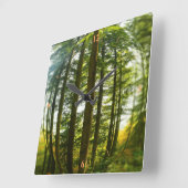 Wälder durch das Auge eines Fisches Quadratische Wanduhr (Winkel)