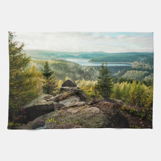 Wälder | Erzgebirge Deutschland Geschirrtuch (Horizontal)