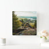 Wälder | Erzgebirge Deutschland Quadratische Wanduhr (Zuhause)