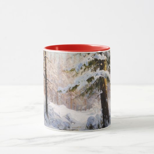 Wälder im Winter, Kunstmalerei, Tasse (Zentrum)