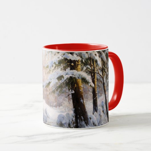 Wälder im Winter, Kunstmalerei, Tasse (VorderseiteRechts)