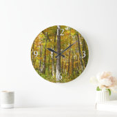 Wälder in Gelben Blätter Herbstlandschaft Große Wanduhr (Zuhause)