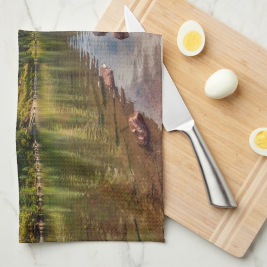 Wälder | Maroon Bells Colorado Geschirrtuch (Viertel Falte)