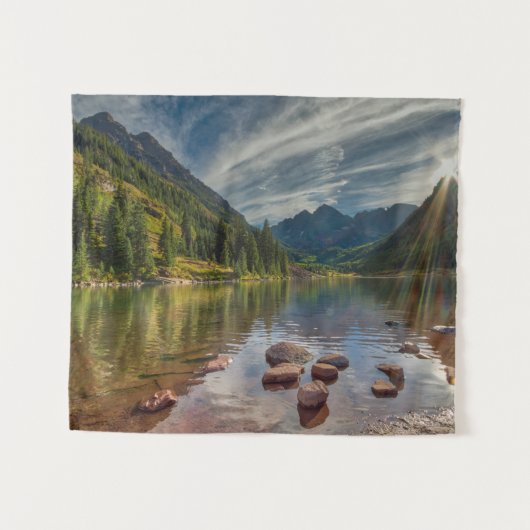 Wälder | Maroon Bells Colorado Wandteppich (Vorderseite (Horizontal))