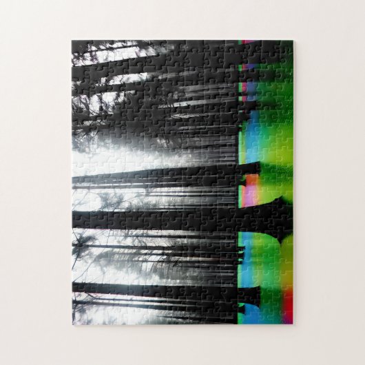 Wälder mit Bäumen umsäumt mit farbigem Wasser Puzzle (Vertikal)