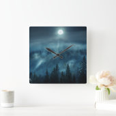 Wälder | Mondwald Quadratische Wanduhr (Zuhause)