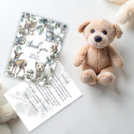 Wälder niedliche Babytiere Babydusche Dankeskarte<br><div class="desc">Waldwald niedliche Baby Tiere Baby Duschkarten ,  pastellneutrale skandinavische Farbe niedliche Baby Wald Tiere Geschlecht neutrale Babydusche Danksagungen Karten ,  Pinien und Waldtiere Baby Duschkarten danke</div>