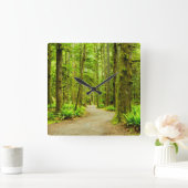 Wälder | Olympischer Nationalpark Quadratische Wanduhr (Zuhause)