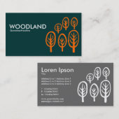 Wälder - Orange auf dunkelgrünem Aquamarinem Grün Visitenkarte (Vorne/Hinten)