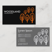 Wälder - Orange auf Schwarz Visitenkarte (Vorne/Hinten)