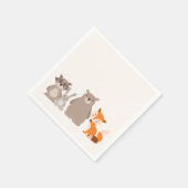 Wälder Papier Napkin Tiere Wald Bear Fox Serviette (Ecke)