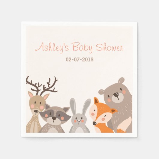 Wälder Papier Napkin Tiere Wald Bear Fox Serviette (Vorderseite)