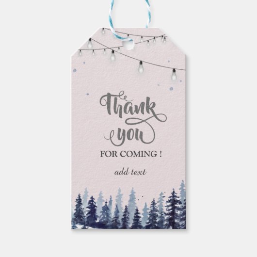 Wälder, Pinienbäume Danke Geschenkanhänger (Vorderseite)