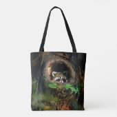 Wälder | Raccoon Peeking Tasche (Rückseite)