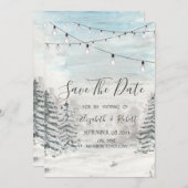 Wälder, Schnee, Waldsaunenleuchten Save the Date (Vorne/Hinten)