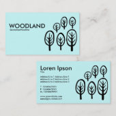 Wälder - Schwarz auf blass blau Visitenkarte (Vorne/Hinten)