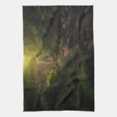 Wälder | Sonnenlicht Highlights Wasserfall Geschirrtuch (Vertikal)