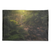 Wälder | Sonnenlicht Highlights Wasserfall Kissenbezug (Rückseite)