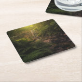 Wälder | Sonnenlicht Highlights Wasserfall Rechteckiger Pappuntersetzer (angewinkelt)
