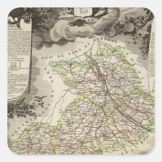 Wälder, Städte, Städte Quadratischer Aufkleber (Vorderseite)