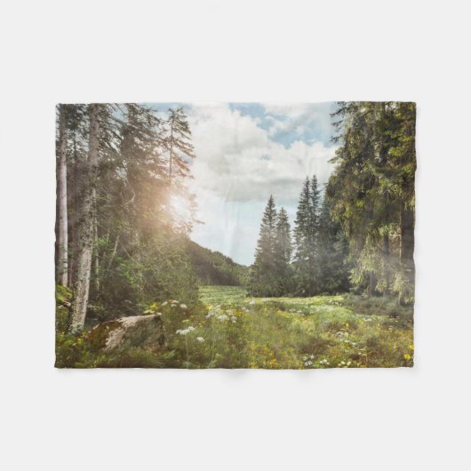 Wälder | Sun Peeking Thru Fleecedecke (Vorderseite (Horizontal))