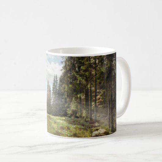 Wälder | Sun Peeking Thru Kaffeetasse (VorderseiteRechts)
