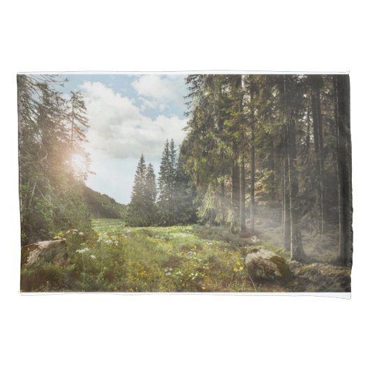 Wälder | Sun Peeking Thru Kissenbezug (Vorderseite)