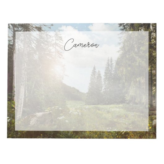 Wälder | Sun Peeking Thru Notizblock (Vorderseite)