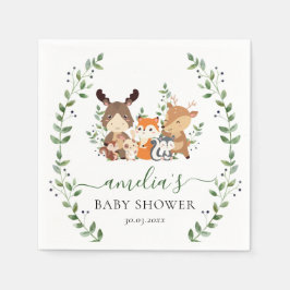 Wälder Süße Grünpflanzen Botanischer Wald Tier Serviette