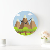 Wälder und Bergspitzen Große Wanduhr (Zuhause)
