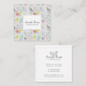 Wälder und Blumenblätterpflanzen Quadratische Visitenkarte (Vorne/Hinten)