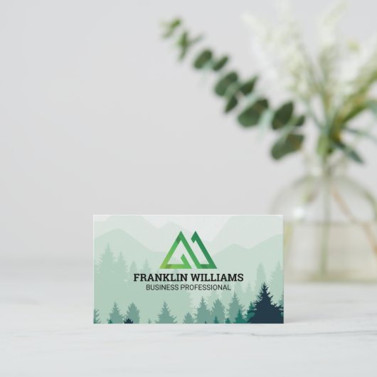Wälder und Gebirgskette | Natur Visitenkarte (Stehend Vorderseite)