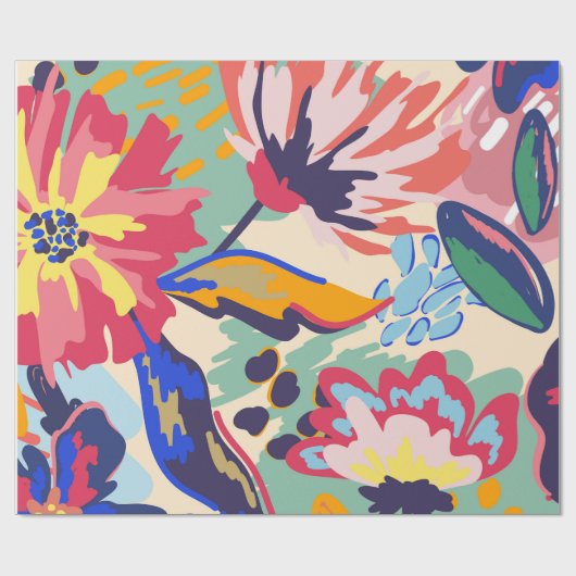 Wälder und Rose Geschenkpapier (Flach)