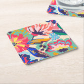 Wälder und Rose Rechteckiger Pappuntersetzer (angewinkelt)