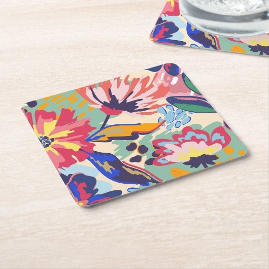 Wälder und Rose Rechteckiger Pappuntersetzer (angewinkelt)